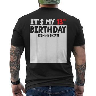 It's My 13Th Birthday Sign My Party Celebration Men's T-shirt Back Print - Monsterry DE