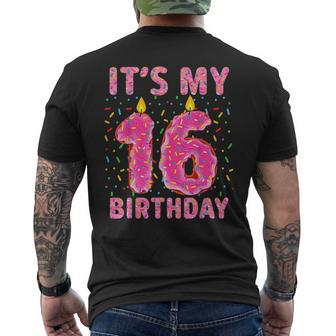 It's My 16Th Birthday Sweet Donut 16 Years Old Mens Back Print T-shirt - Thegiftio UK