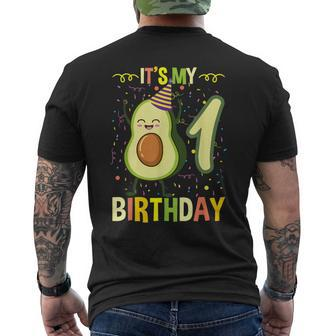 Its My 1St Birthday Avocado Men's T-shirt Back Print - Monsterry