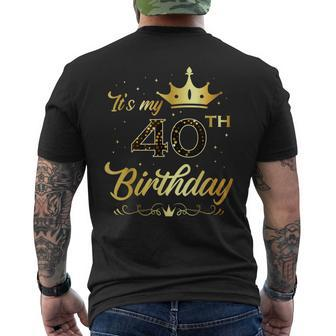 It's My 40 Year Old Birthday Party 40Th B-Day Matching Men's T-shirt Back Print - Seseable
