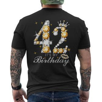 It's My 42Th Birthday Queen 42 Years Old Shoes Crown Diamond Men's T-shirt Back Print - Thegiftio UK