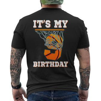 It's My 9Th Birthday Basketball Boy Party 9 Years Old Men's T-shirt Back Print - Monsterry CA