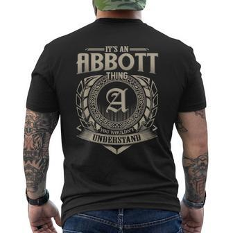 It's An Abbott Thing You Wouldn't Understand Name Vintage Men's T-shirt Back Print - Seseable