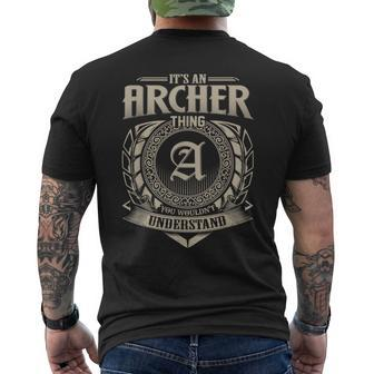 It's An Archer Thing You Wouldn't Understand Name Vintage Men's T-shirt Back Print - Seseable