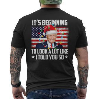 It's Beginning To Look A Lot Like I Told You So Trump Xmas V2 Mens Back Print T-shirt - Thegiftio UK