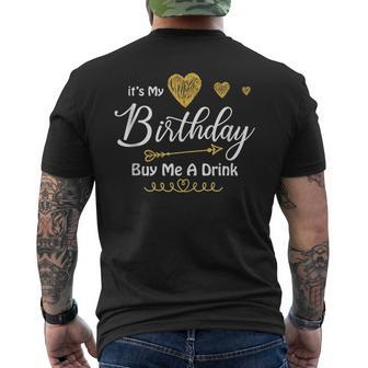 It's My Birthday Buy Me A Drink Men's T-shirt Back Print - Monsterry