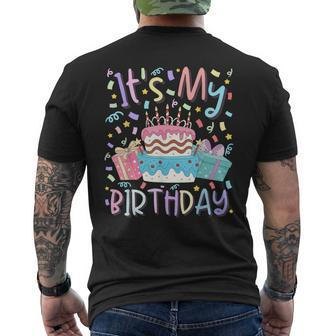 It's My Birthday Birthday Party Pastel Cake For Girls Men's T-shirt Back Print - Monsterry