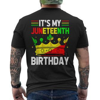 Its My Birthday Junenth Melanin Pride African American Men's T-shirt Back Print - Monsterry AU