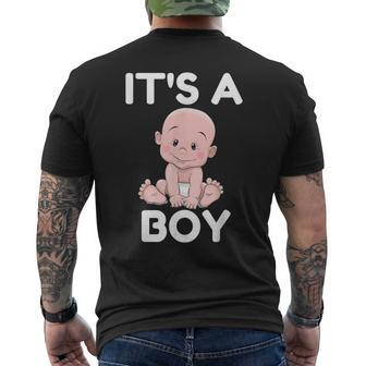 It's A Boy Blue Boy Baby Shower Adoption Gender Revea Men's T-shirt Back Print - Thegiftio UK