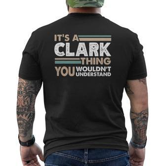 Its A Clark Thing You Wouldnt Understand Family Name Mens Back Print T-shirt - Thegiftio UK