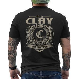 It's A Clay Thing You Wouldn't Understand Name Vintage Men's T-shirt Back Print - Seseable