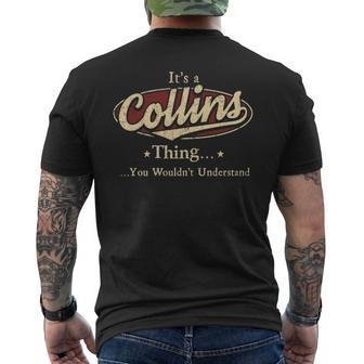 Its A Collins Thing You Wouldnt Understand Shirt Personalized Name T Shirt Shirts With Name Printed Collins Mens Back Print T-shirt - Thegiftio UK