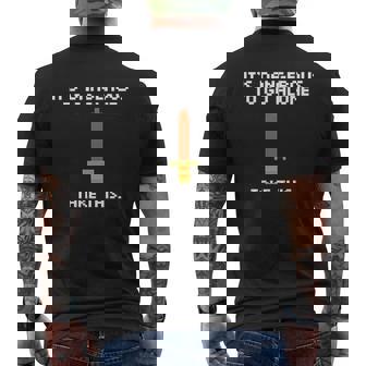 Its Dangerous To Go Alone Take This 8 Bit Gaming Black Mens Back Print T-shirt - Thegiftio