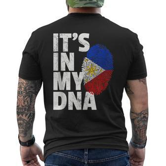 It's In My Dna Filipino Philippines Flag National Pride Men's T-shirt Back Print - Monsterry AU