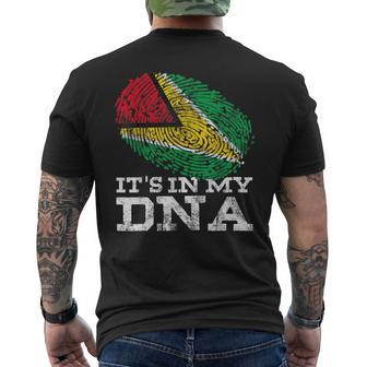 It's In My Dna Guyana Country Flag Genes Vintage Guyanese Men's T-shirt Back Print - Monsterry UK