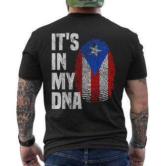 It's In My Dna Puerto Rico Flag Puerto Rican Fingerprint Men's T-shirt Back Print | Mazezy DE