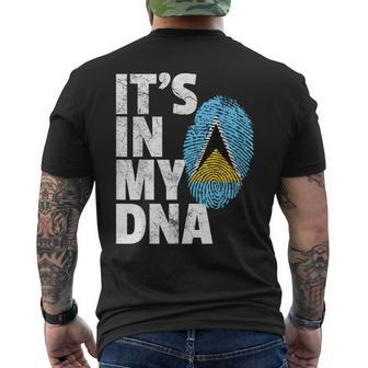 It's In My Dna St Saint Lucia Flag Pride National Country Men's T-shirt Back Print - Monsterry