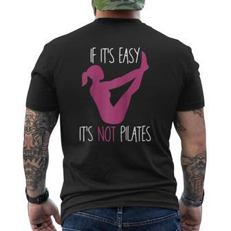 If It's Easy It's Not Pilates Pilates Workout Raglan Baseball Tee Mens Back Print T-shirt | Mazezy