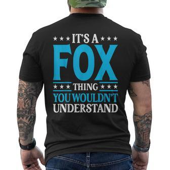 It's A Fox Thing Surname Family Last Name Fox Men's T-shirt Back Print - Seseable
