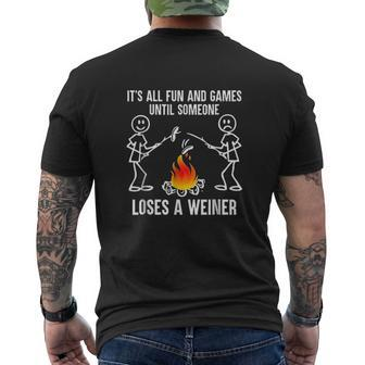 Its All Fun And Games Until Someone Loses A Weiner Mens Back Print T-shirt - Thegiftio UK