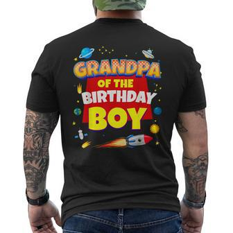 Its My Grandpa Birthday Boy Space Astronaut Family Matching Men's T-shirt Back Print | Mazezy