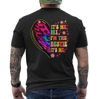 It's Me Hi I'm The Bestie It’S Me Love Leopard Heart Tie Dye Men's T-shirt Back Print - Thegiftio