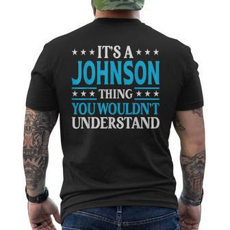 It's A Johnson Thing Surname Family Last Name Johnson Men's T-shirt Back Print - Seseable