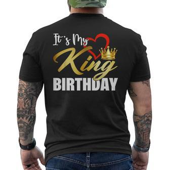 It's My Kings Birthday To My Husband Gold Crown Men's T-shirt Back Print - Monsterry AU