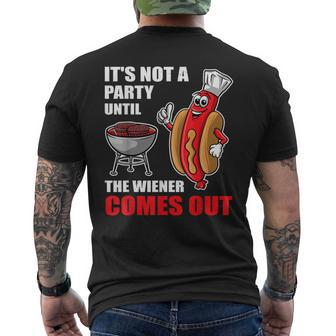 It's Not A Party Until The Wiener Comes Out Hot Dog Men's T-shirt Back Print - Monsterry DE