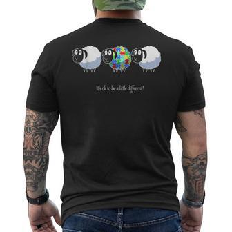 It's Ok To Be A Little Different Sheep Vintage Autism Men's T-shirt Back Print - Thegiftio UK