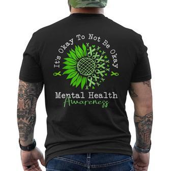 Its Okay To Not Be Okay Mental Health Awareness Green Ribbon Men's T-shirt Back Print | Mazezy