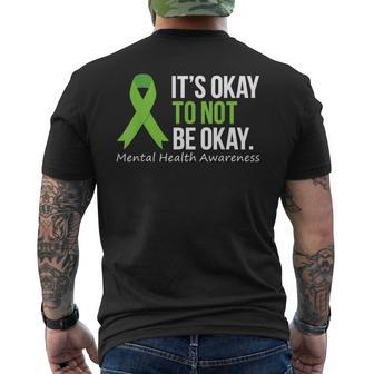 Its Okay To Not Be Okay Mental Health Awareness Ribbon Men's T-shirt Back Print - Monsterry AU