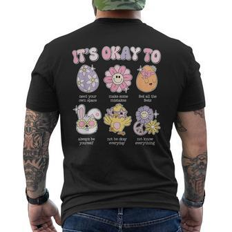 It's Okay To Retro School Easter Counselor Mental Health Men's T-shirt Back Print | Mazezy