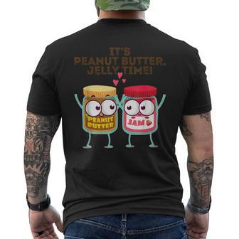 It's Peanut Butter Jelly Time Idea Men's T-shirt Back Print - Monsterry AU