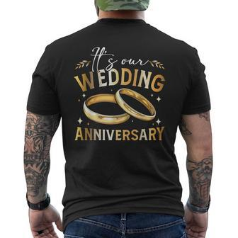 It's Our Wedding Anniversary Happy Wedding Just Married Men's T-shirt Back Print - Monsterry UK