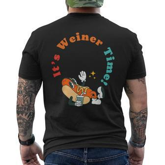 It's Weiner Time Hot Dog Vintage Apparel Men's T-shirt Back Print - Monsterry