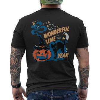 Its The Most Wonderful Time Of The Year Black Cat Halloween Mens Back Print T-shirt - Thegiftio UK