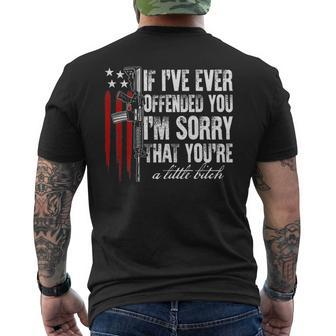 If I've Ever Offended You I'm Sorry American Flag Men's T-shirt Back Print - Monsterry