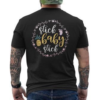 Ivf Stick Baby Stick Transfer Day Pineapple Retrieval Day Men's T-shirt Back Print - Monsterry AU