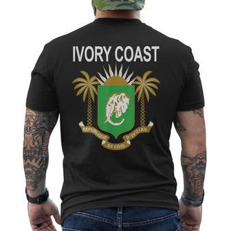 Ivory Coast National Seal Men's T-shirt Back Print - Monsterry UK