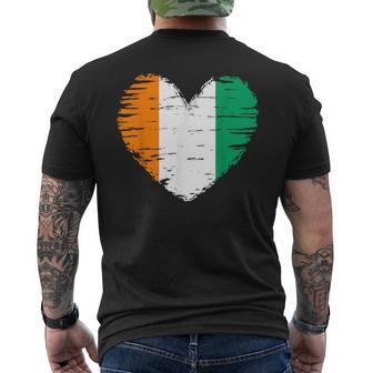 Ivory Coast Outfit Ivory Coast Heart Flag Ivory Coast Men's T-shirt Back Print - Monsterry CA