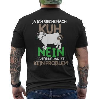 Ja Ich Rieche Nach Kuh Rinderbauer Cowhide Farm T-Shirt mit Rückendruck - Seseable