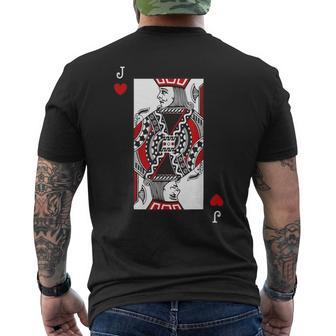 Jack Of Hearts Valentines Day Cool Playing Card Poker Men's T-shirt Back Print - Monsterry UK