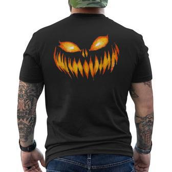 Jack O Lantern Scary Carved Pumpkin Face Halloween Costume Mens Back Print T-shirt - Thegiftio UK