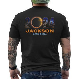 Jackson Total Solar Eclipse 2024 Men's T-shirt Back Print - Seseable