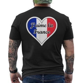 J'aime La France Flag I Love French Culture Paris Francaise Men's T-shirt Back Print - Monsterry DE
