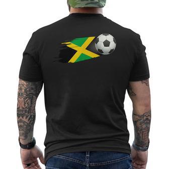 Jamaica Soccer Ball Jamaica Flag Jersey Jamaican Football Men's T-shirt Back Print - Monsterry