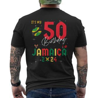 Jamaica Trip 2024 50Th Birthday Outfit Party 50 Years Old Men's T-shirt Back Print - Thegiftio UK