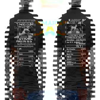 Jamaican Dad Nutrition Facts Jamaican Pride Fathers Day Men's T-shirt Back Print - Thegiftio