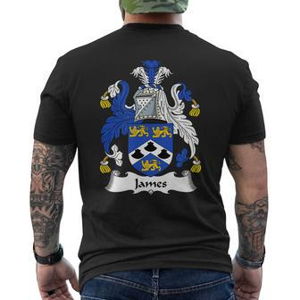 James Coat Of Arms Family Crest Mens Back Print T-shirt - Thegiftio UK